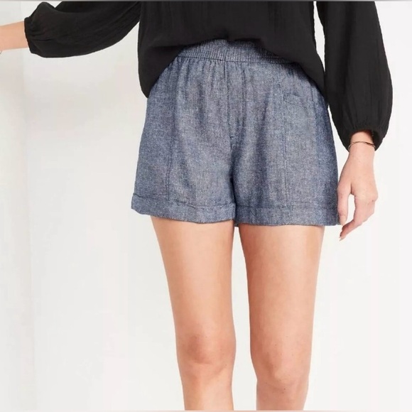 Old Navy High-Rise Chambray Shorts - Size M - Picture 1 of 5